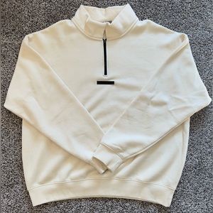 Fear of God Essentials Cream Mock Neck Half Zip